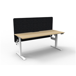 Boost Light Single Sided Workstation 1500 x 750mm Oak/White Black Screen